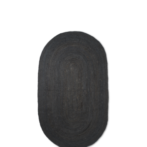 Tapis en jute noir - ovale (Taille S)