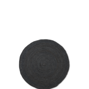 Tapis en jute noir rond (taille S)