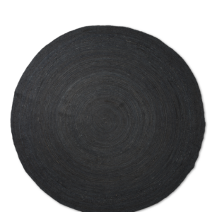 Tapis en jute noir - rond (taille L)